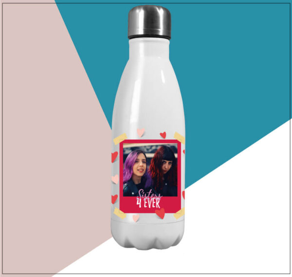 Bottiglia termica personalizzata con foto polaroid